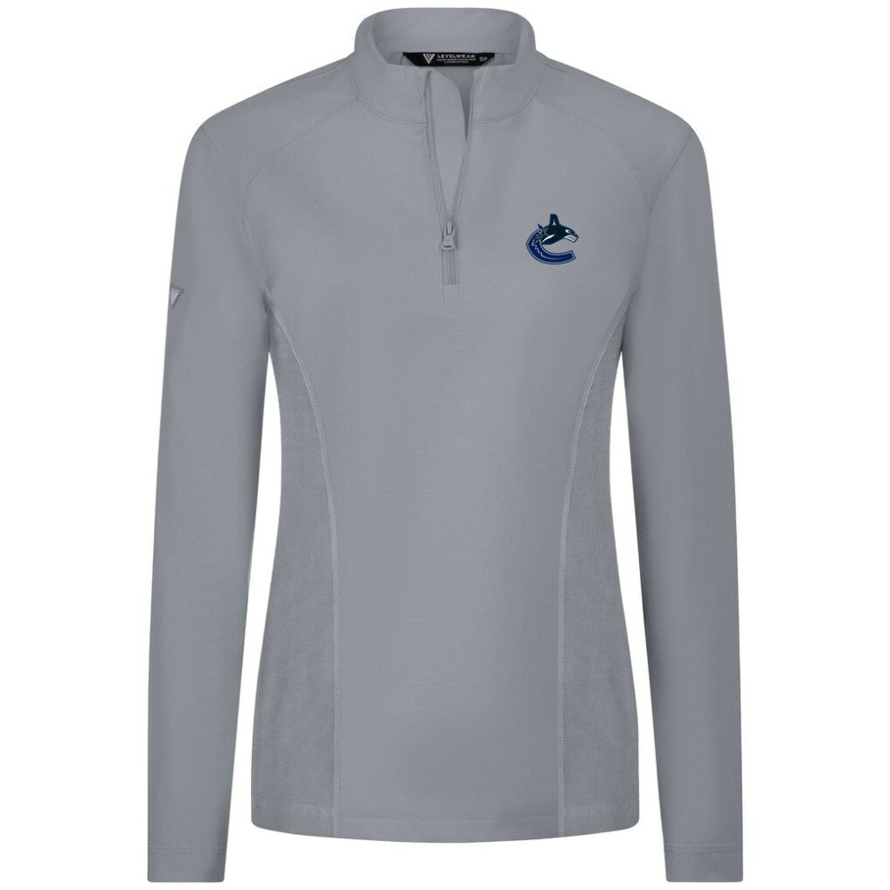 Vancouver Canucks Levelwear Women's Upright Quarter-Zip Pullover - Gray | NHL on sale