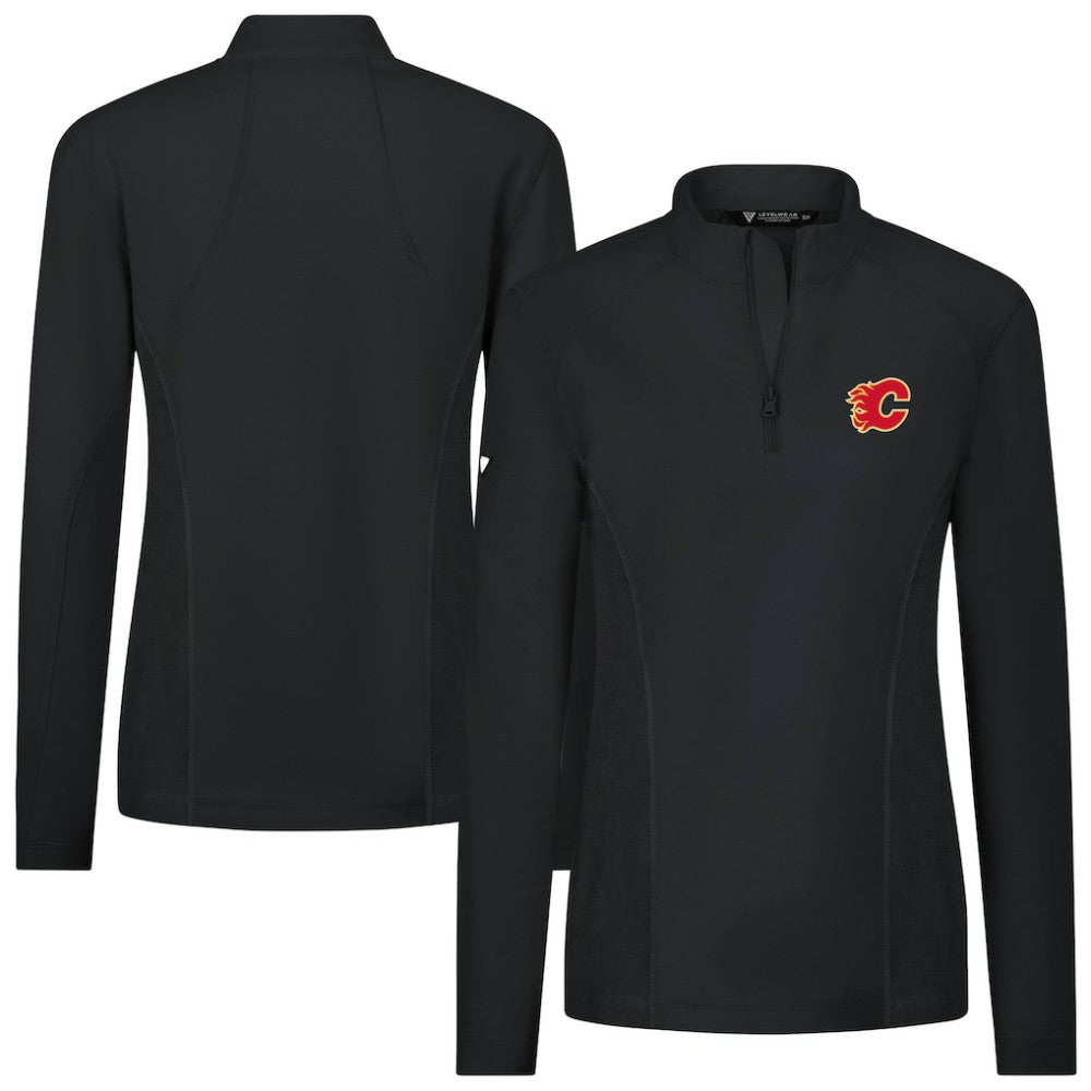 Calgary Flames Levelwear Women's Upright Quarter-Zip Pullover - Black | NHL on sale