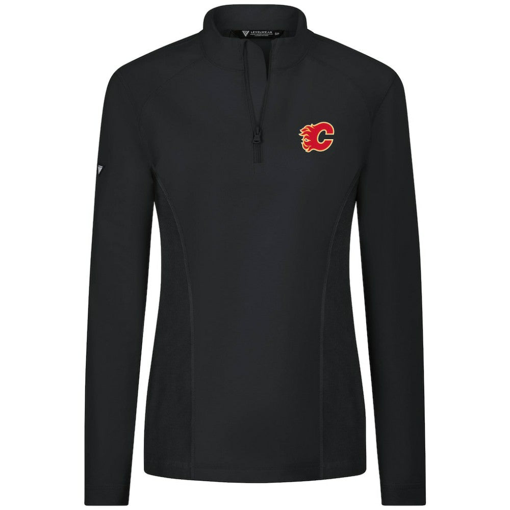 Calgary Flames Levelwear Women's Upright Quarter-Zip Pullover - Black | NHL on sale