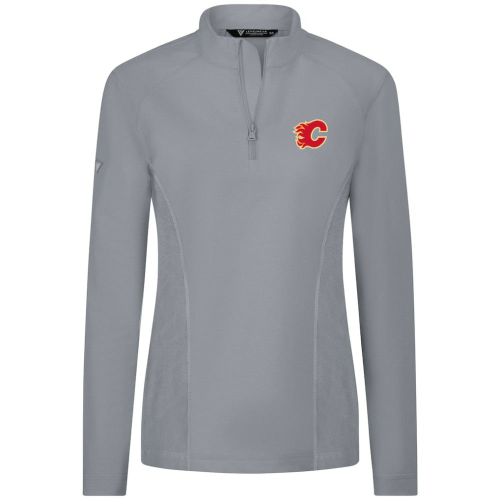 Calgary Flames Levelwear Women's Upright Quarter-Zip Pullover - Gray | NHL Clearance