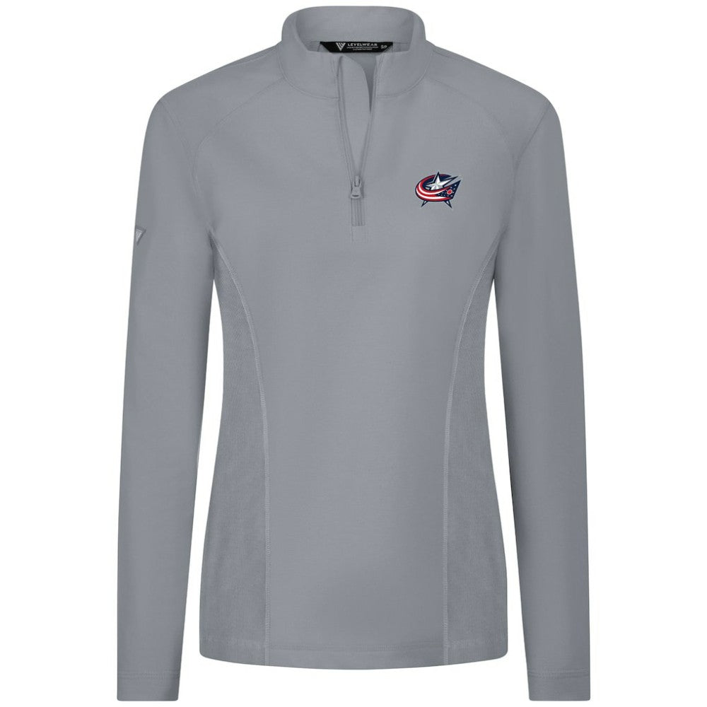 Columbus Blue Jackets Levelwear Women's Upright Quarter-Zip Pullover - Gray | NHL online