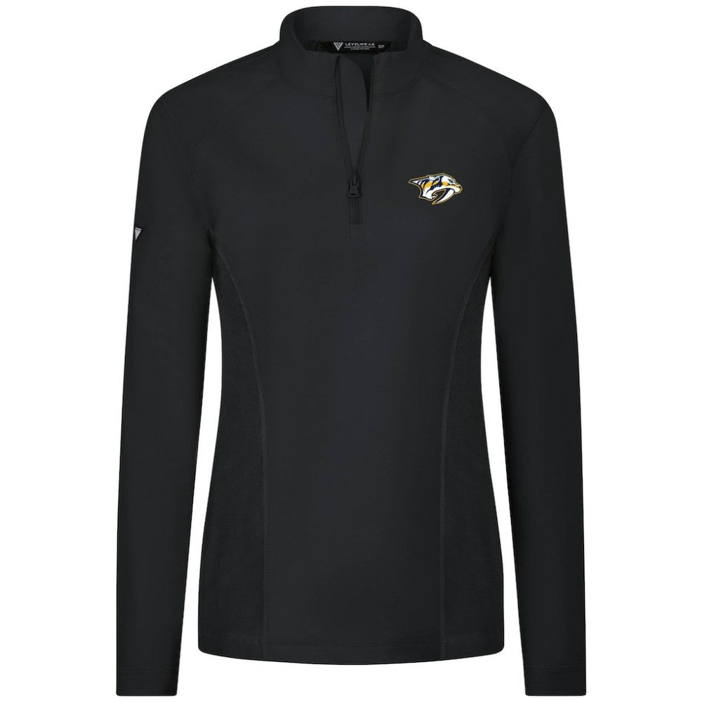 Nashville Predators Levelwear Women's Upright Quarter-Zip Pullover - Black | NHL on sale