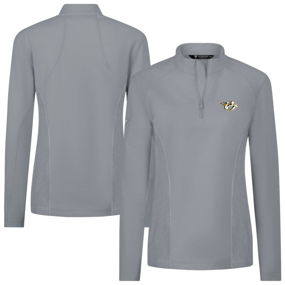 Nashville Predators Levelwear Women's Upright Quarter-Zip Pullover - Gray | NHL online