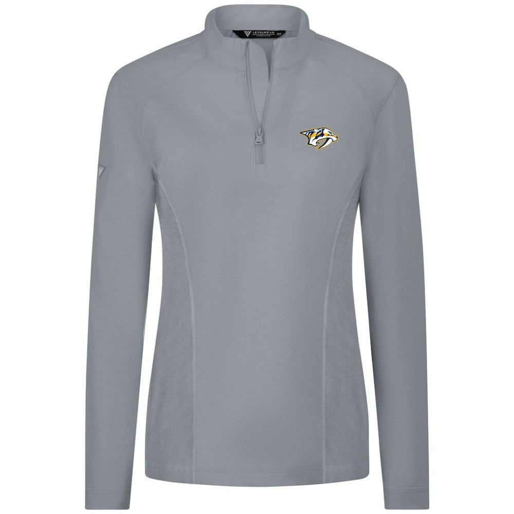 Nashville Predators Levelwear Women's Upright Quarter-Zip Pullover - Gray | NHL online