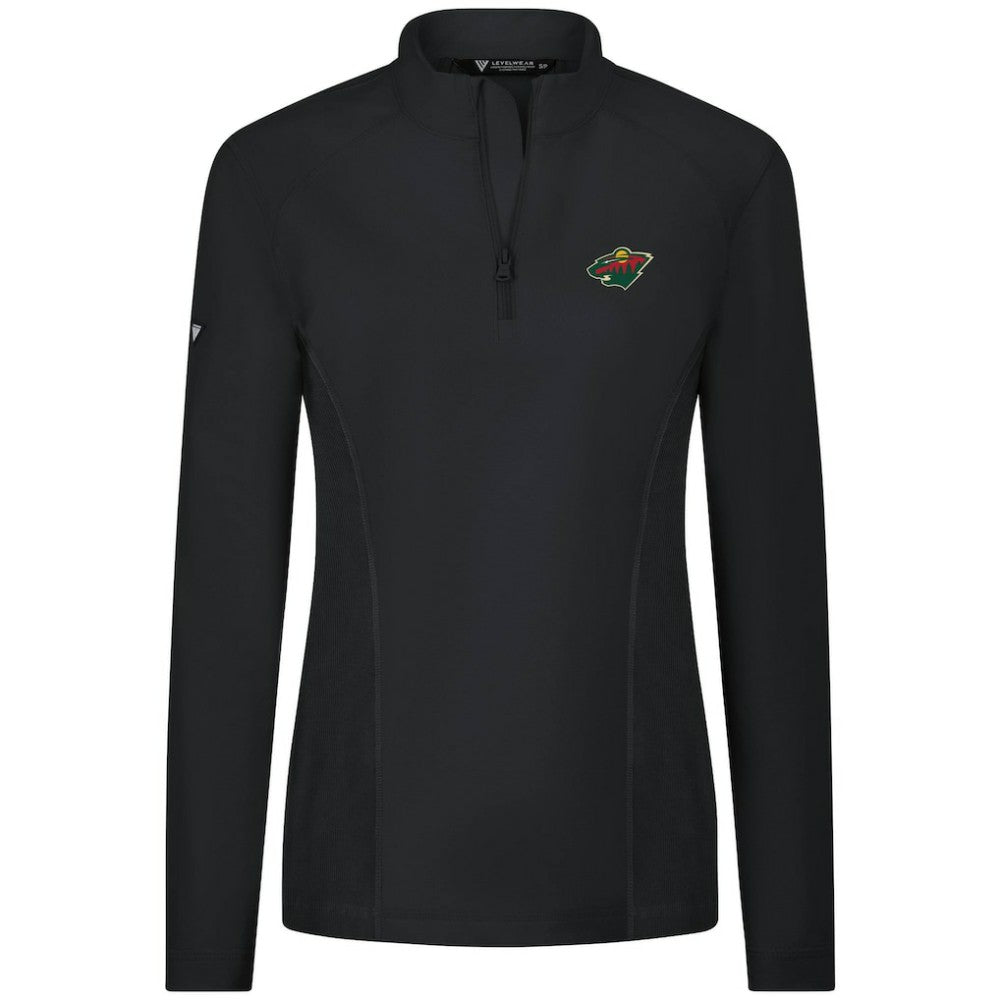 Minnesota Wild Levelwear Women's Upright Quarter-Zip Pullover - Black | NHL Lifestyle