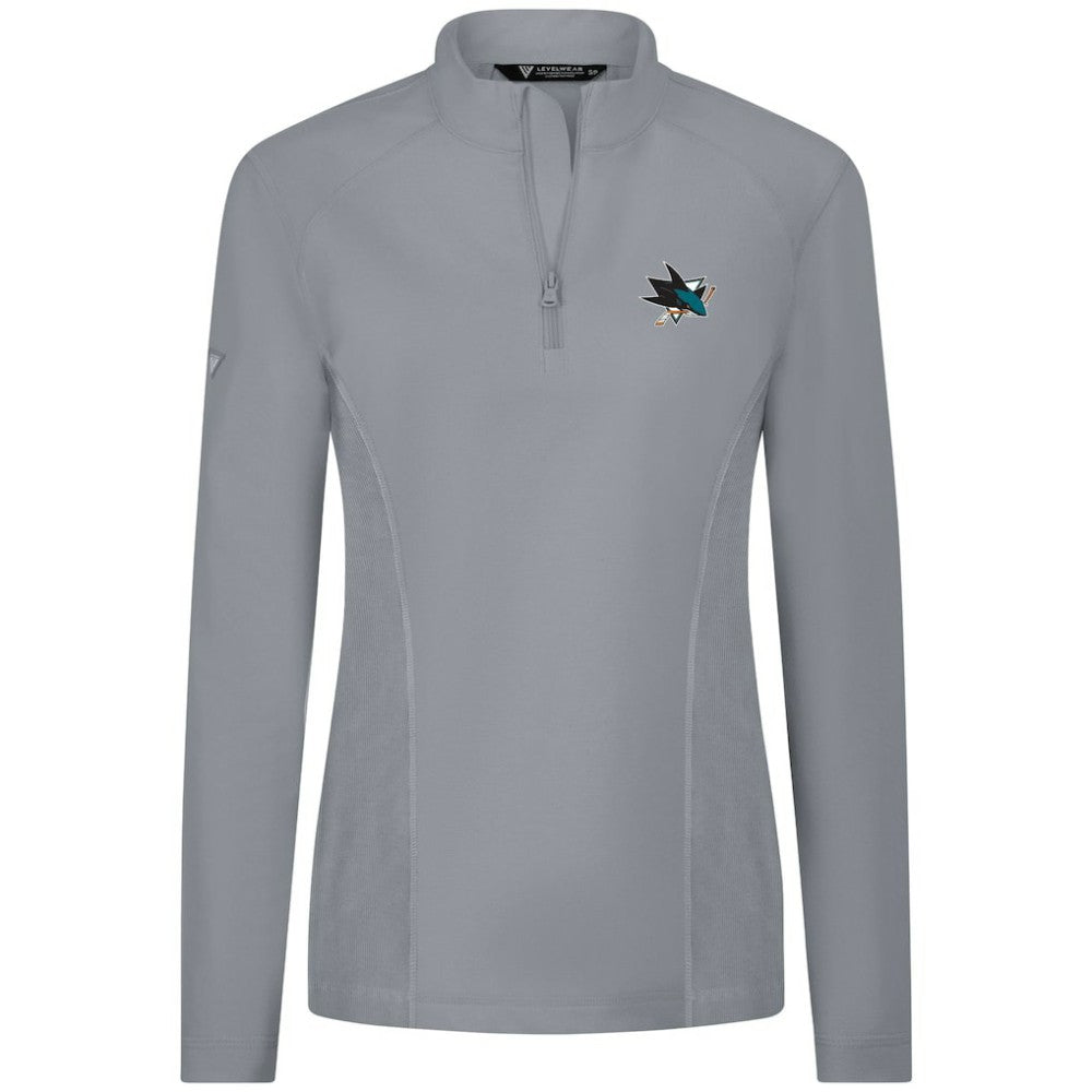 San Jose Sharks Levelwear Women's Upright Quarter-Zip Pullover - Gray | NHL discount