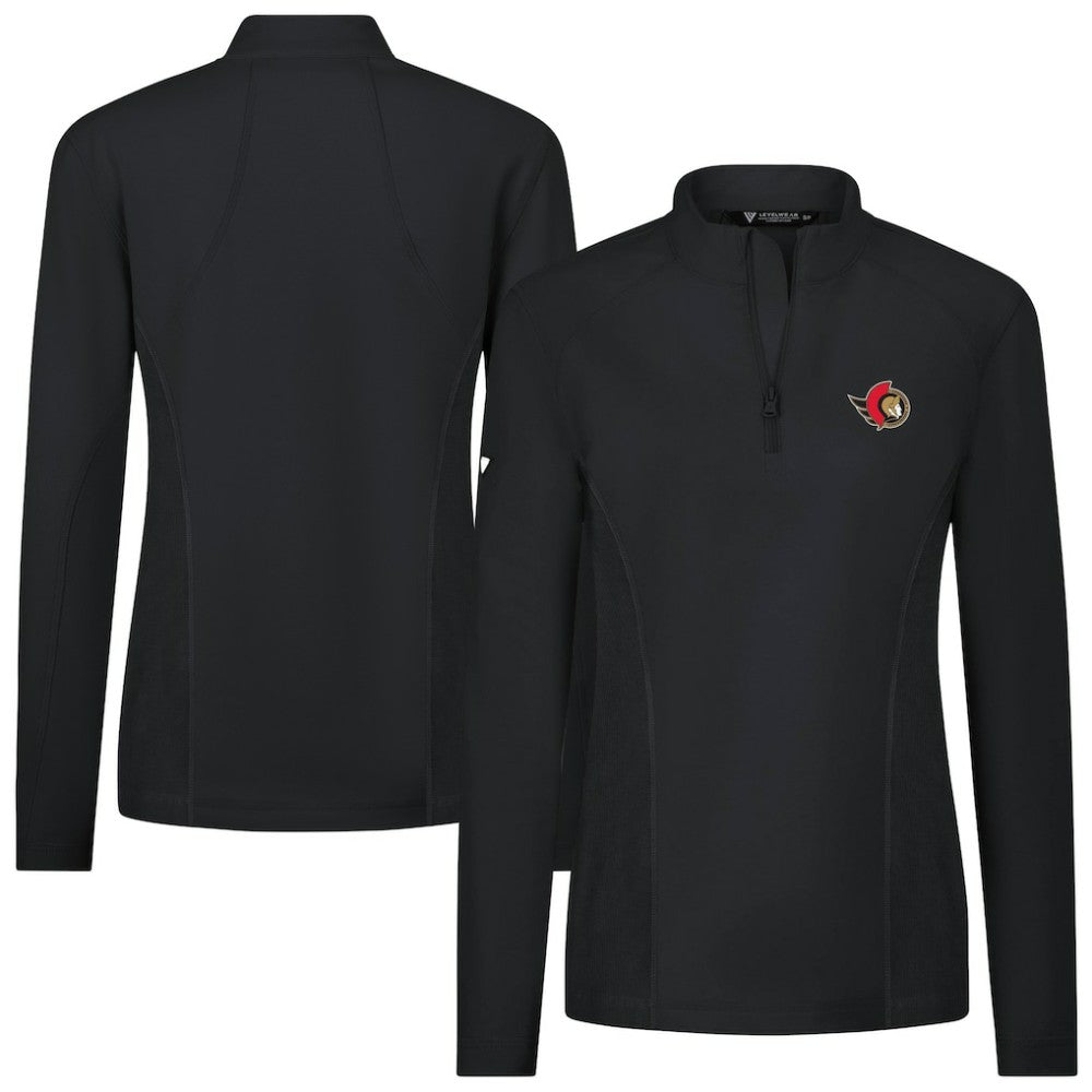 Ottawa Senators Levelwear Women's Upright Quarter-Zip Pullover - Black | NHL on sale