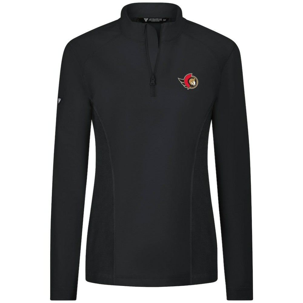 Ottawa Senators Levelwear Women's Upright Quarter-Zip Pullover - Black | NHL on sale
