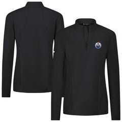 Edmonton Oilers Levelwear Women's Upright Quarter-Zip Pullover - Black | NHL Clearance