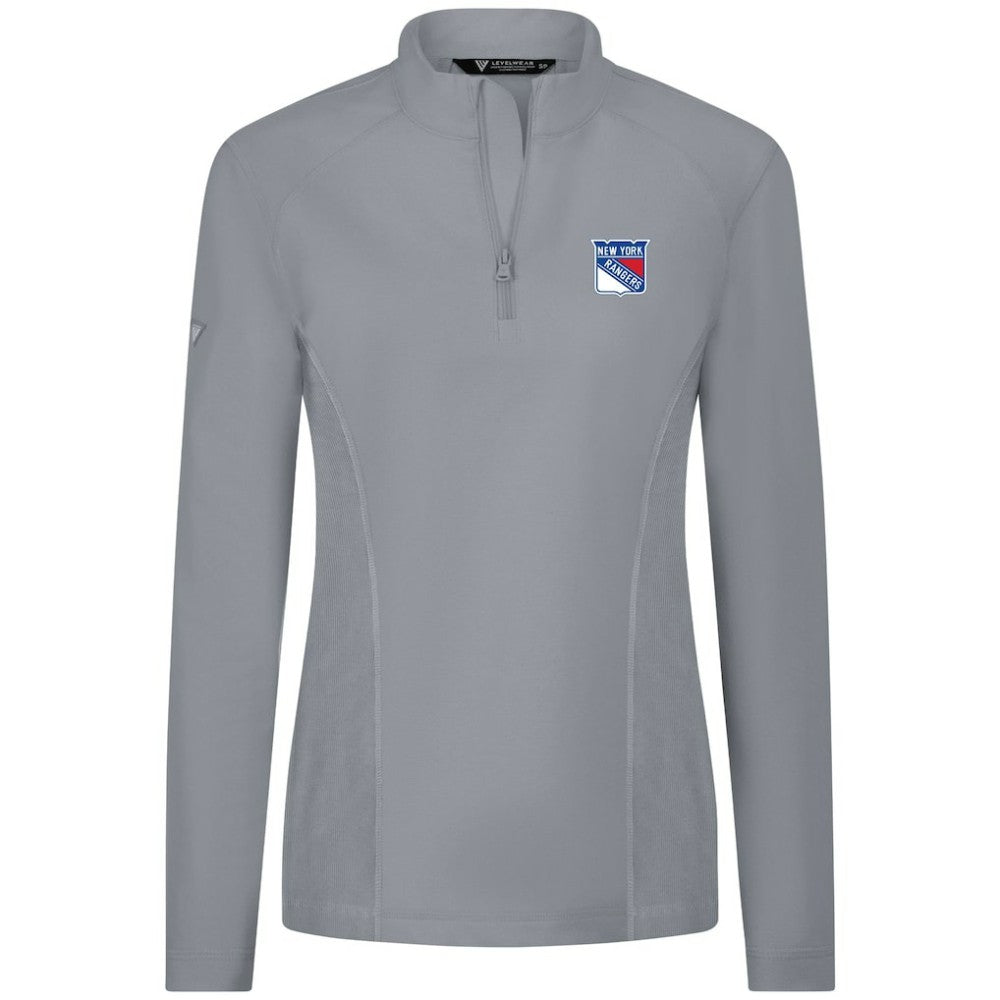 New York Rangers Levelwear Women's Upright Quarter-Zip Pullover - Gray | NHL Lifestyle