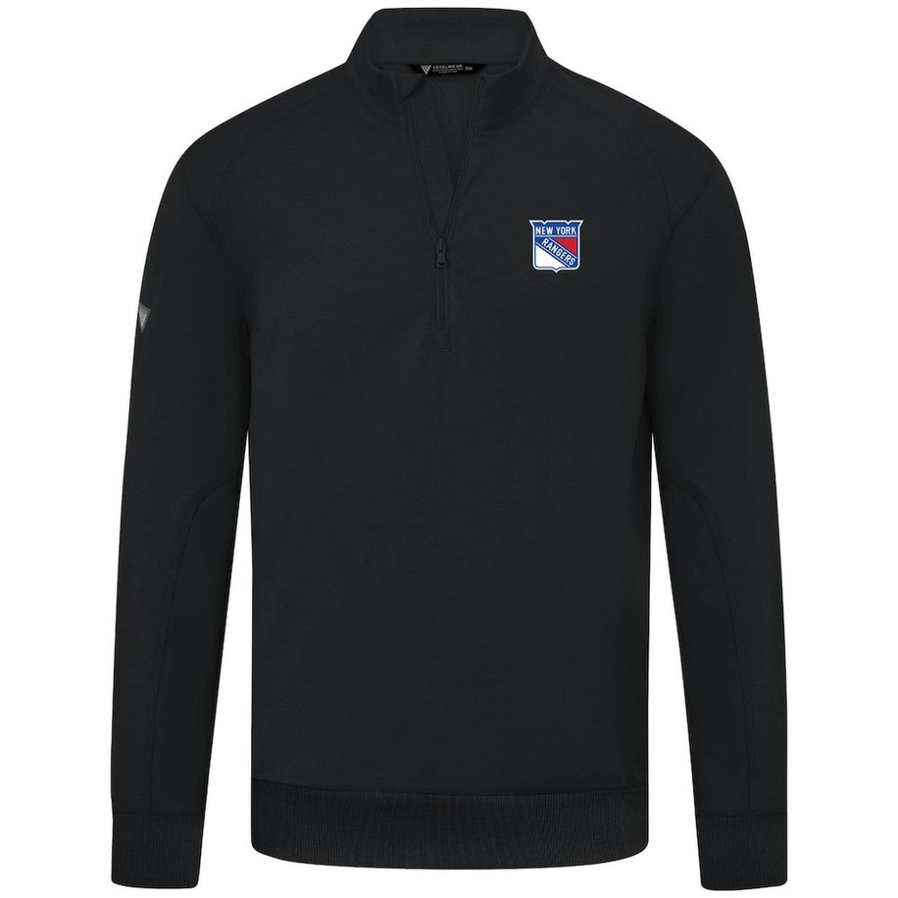 New York Rangers Levelwear Upright Tri-Blend Quarter-Zip Pullover - Black | NHL Clearance