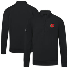 Calgary Flames Levelwear Upright Tri-Blend Quarter-Zip Pullover - Black | NHL Lifestyle