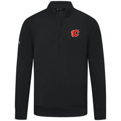 Calgary Flames Levelwear Upright Tri-Blend Quarter-Zip Pullover - Black | NHL Lifestyle