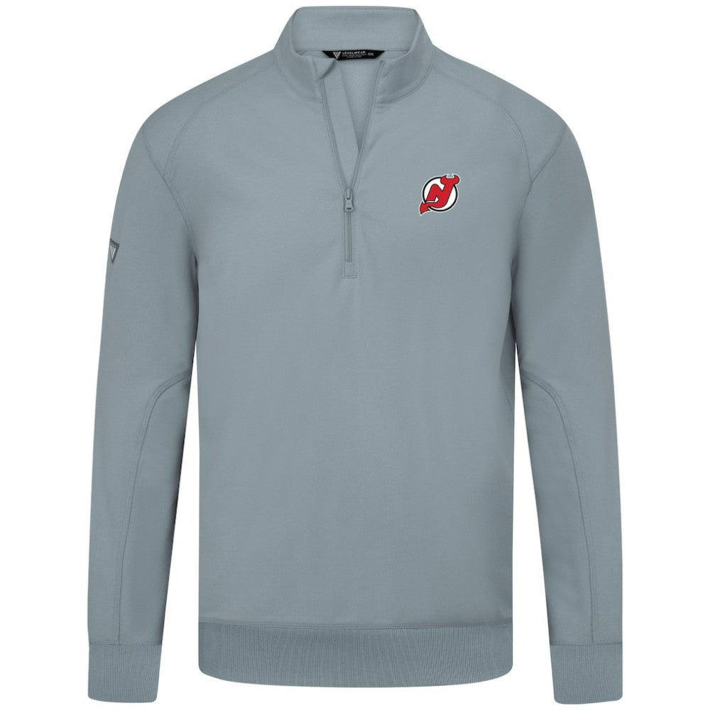 New Jersey Devils Levelwear Upright Tri-Blend Quarter-Zip Pullover - Gray | NHL Clearance