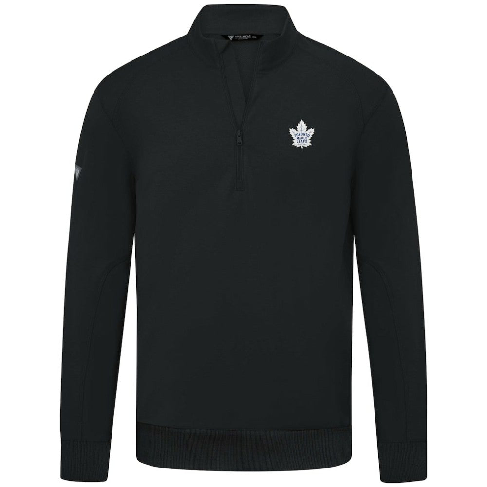 Toronto Maple Leafs Levelwear Upright Tri-Blend Quarter-Zip Pullover - Black | NHL Clearance