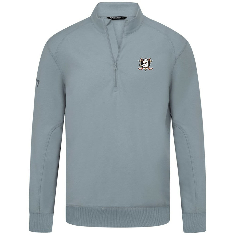 Anaheim Ducks Levelwear Upright Tri-Blend Quarter-Zip Pullover - Gray | NHL Lifestyle