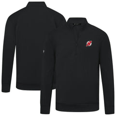 New Jersey Devils Levelwear Upright Tri-Blend Quarter-Zip Pullover - Black | NHL sale