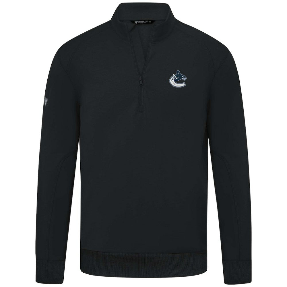 Vancouver Canucks Levelwear Upright Tri-Blend Quarter-Zip Pullover - Black | NHL near me