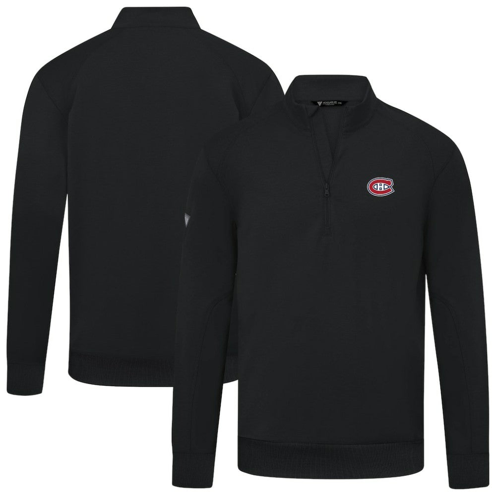 Montreal Canadiens Levelwear Upright Tri-Blend Quarter-Zip Pullover - Black | NHL online