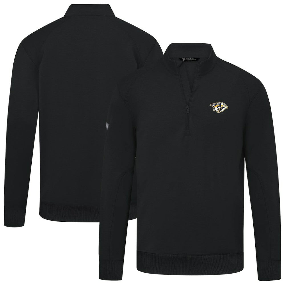 Nashville Predators Levelwear Upright Tri-Blend Quarter-Zip Pullover - Black | NHL on sale