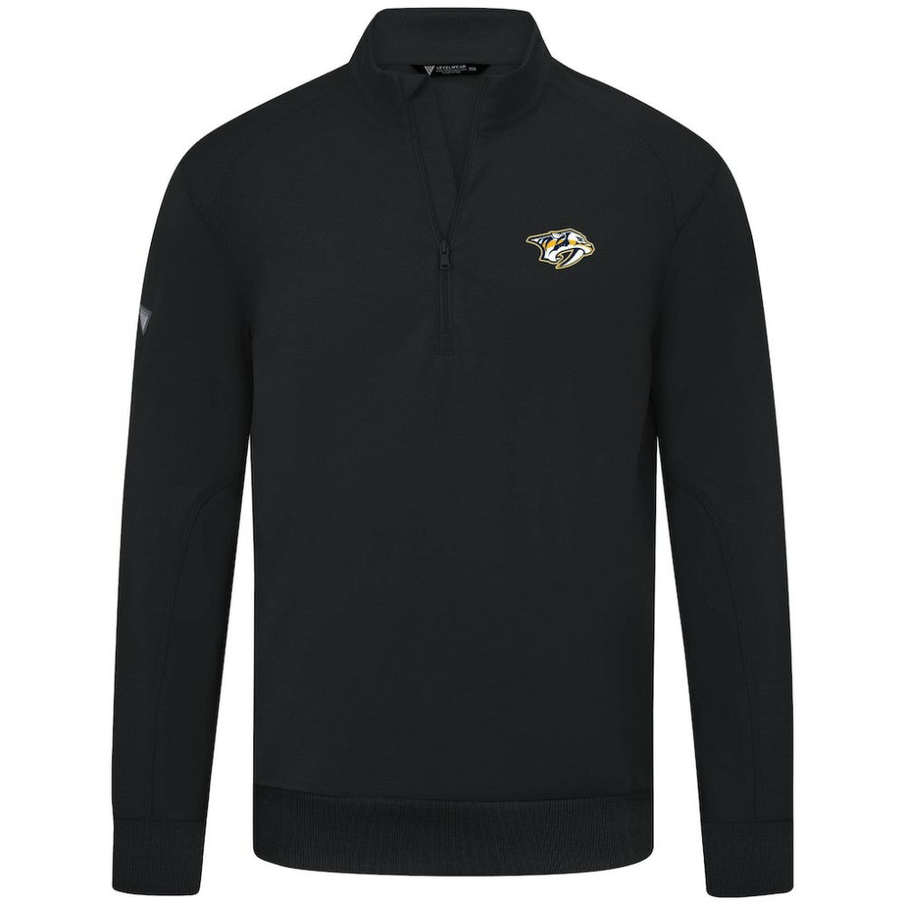 Nashville Predators Levelwear Upright Tri-Blend Quarter-Zip Pullover - Black | NHL on sale