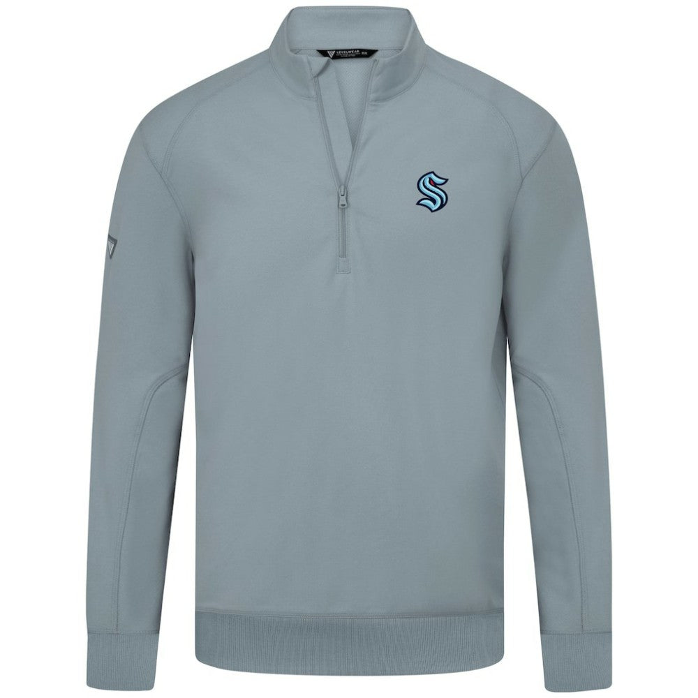 Seattle Kraken Levelwear Upright Tri-Blend Quarter-Zip Pullover - Gray | NHL on sale