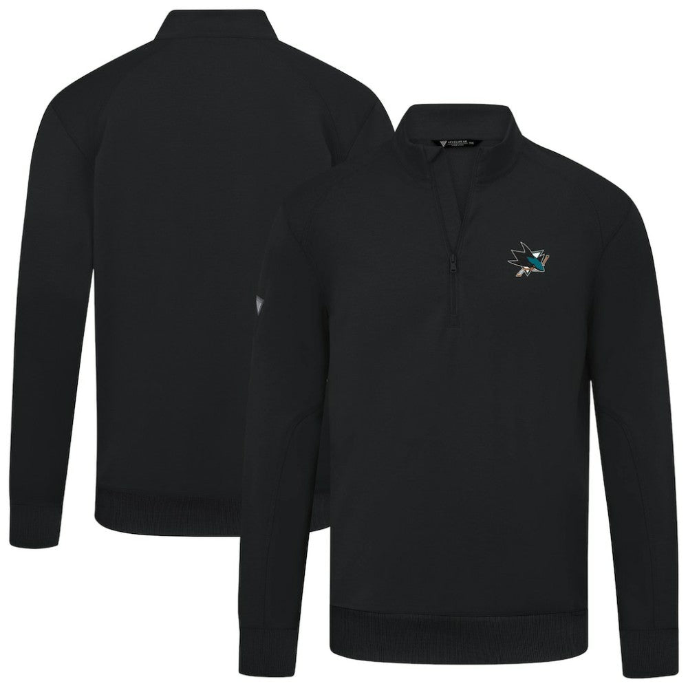San Jose Sharks Levelwear Upright Tri-Blend Quarter-Zip Pullover - Black | NHL online