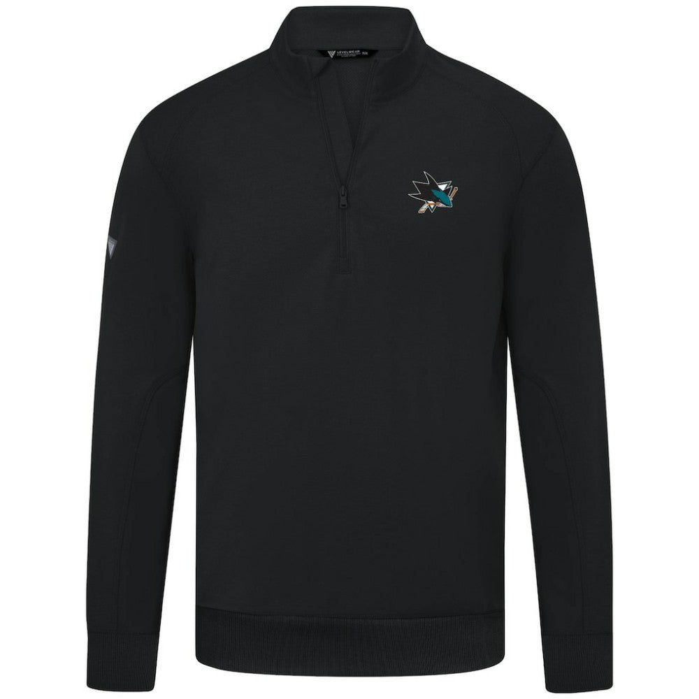 San Jose Sharks Levelwear Upright Tri-Blend Quarter-Zip Pullover - Black | NHL online