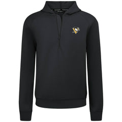 Pittsburgh Penguins Levelwear Technic Quarter-Zip Pullover Hoodie - Black | NHL Clearance