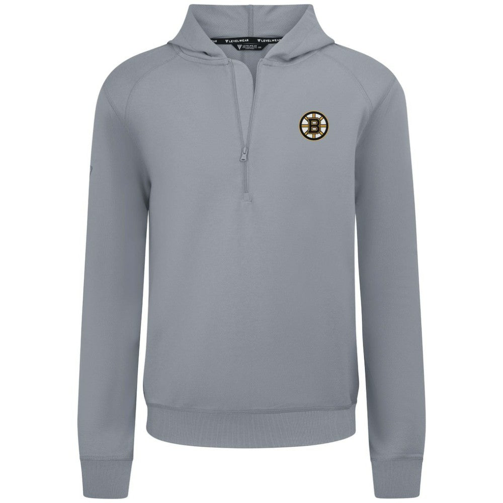 Boston Bruins Levelwear Technic Quarter-Zip Pullover Hoodie - Gray | NHL Clearance