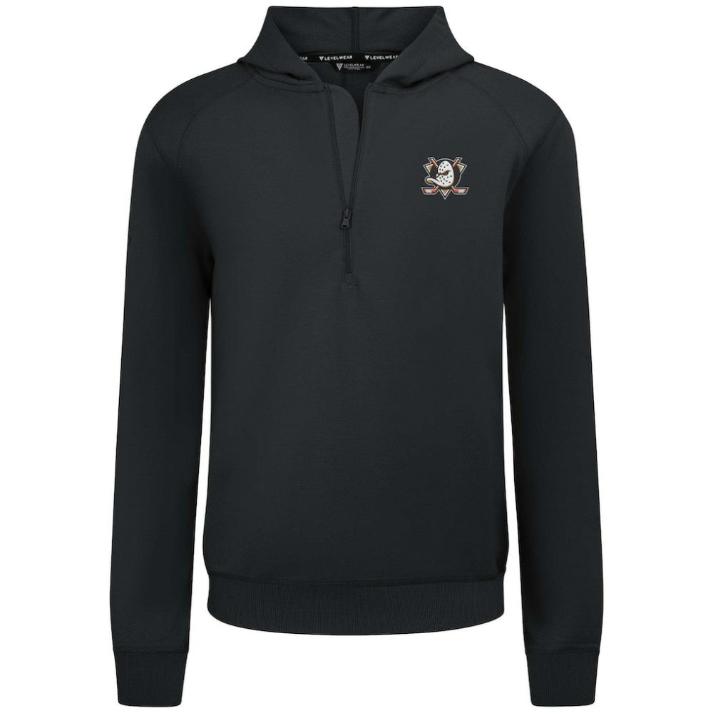 Anaheim Ducks Levelwear Technic Quarter-Zip Pullover Hoodie - Black | NHL on sale