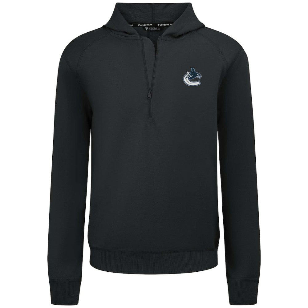 Vancouver Canucks Levelwear Technic Quarter-Zip Pullover Hoodie - Black | NHL discount