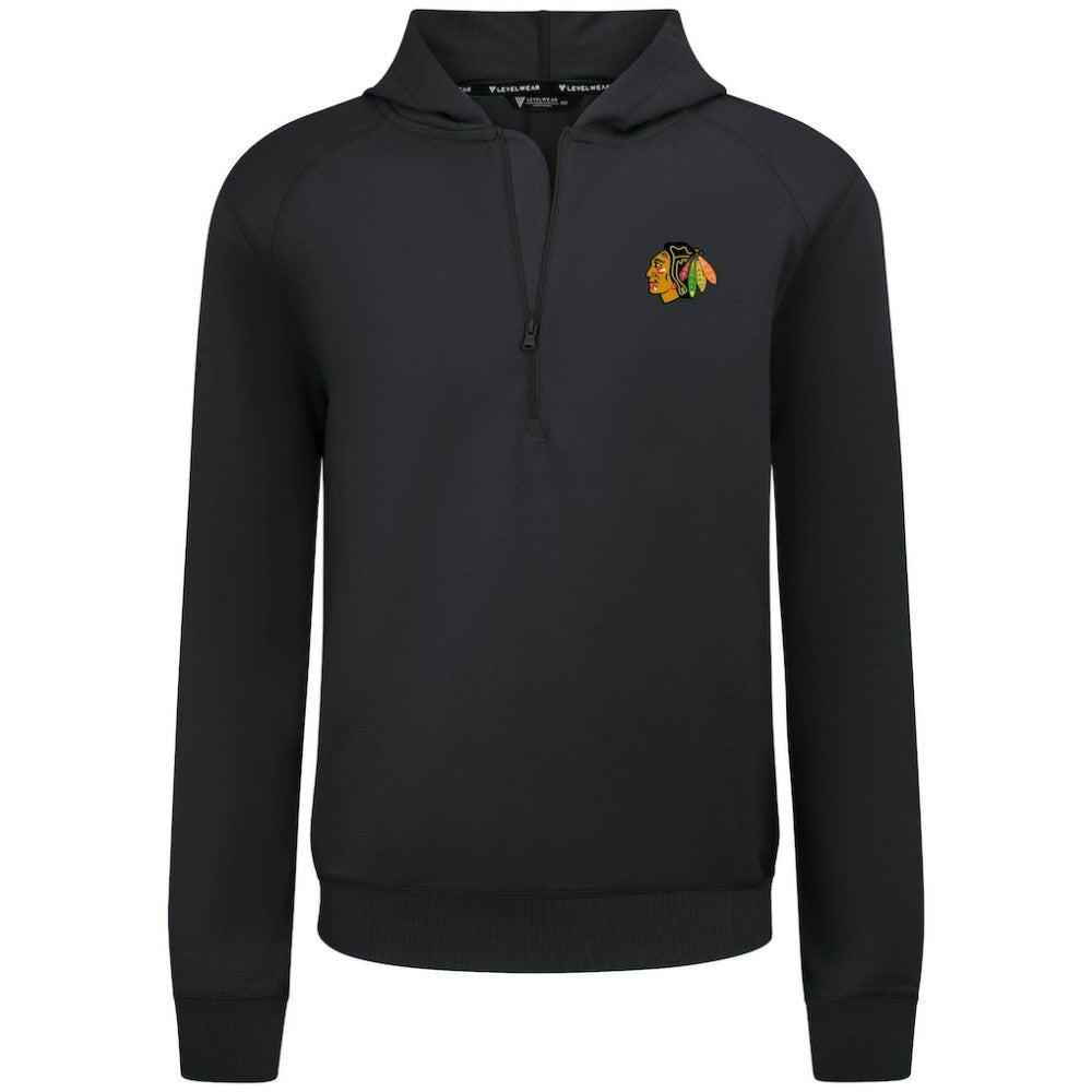 Chicago Blackhawks Levelwear Technic Quarter-Zip Pullover Hoodie - Black | NHL online