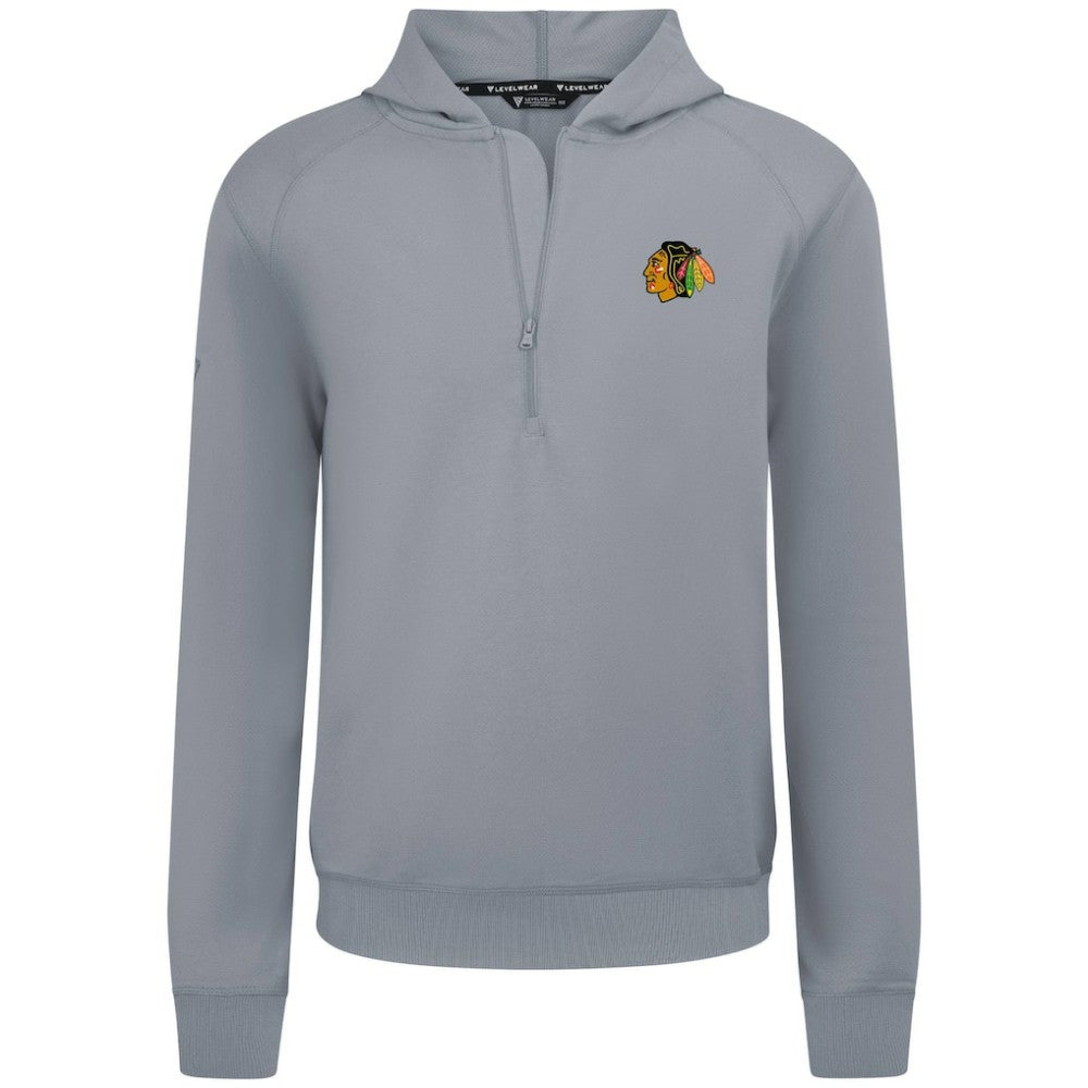 Chicago Blackhawks Levelwear Technic Quarter-Zip Pullover Hoodie - Gray | NHL near me