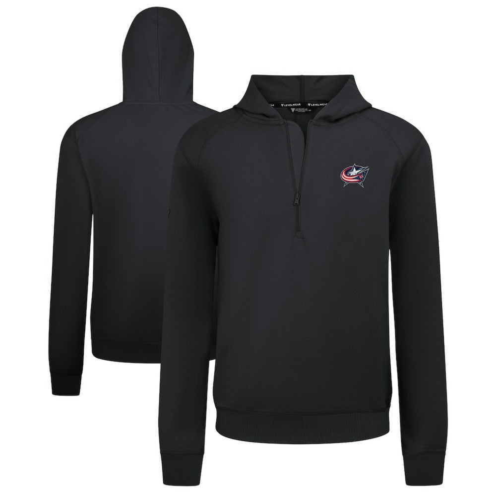 Columbus Blue Jackets Levelwear Technic Quarter-Zip Pullover Hoodie - Black | NHL sale