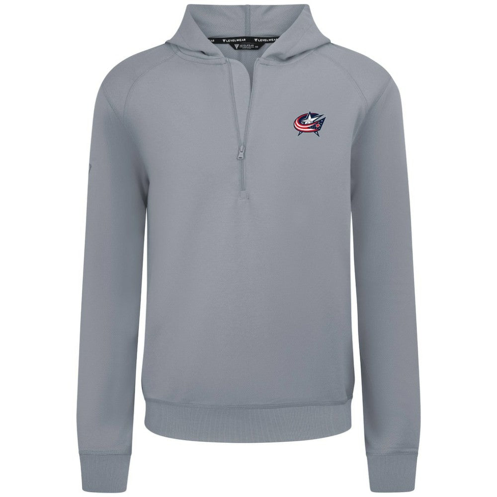 Columbus Blue Jackets Levelwear Technic Quarter-Zip Pullover Hoodie - Gray | NHL online