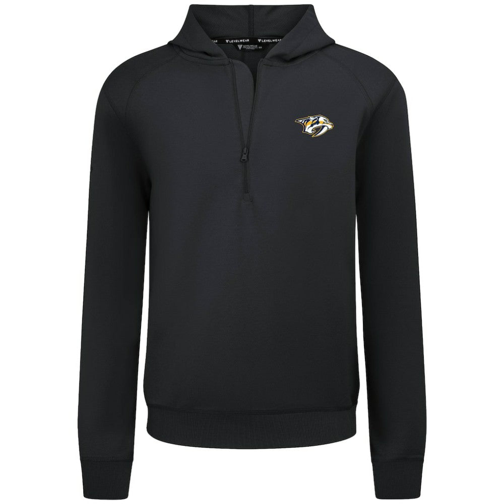 Nashville Predators Levelwear Technic Quarter-Zip Pullover Hoodie - Black | NHL near me