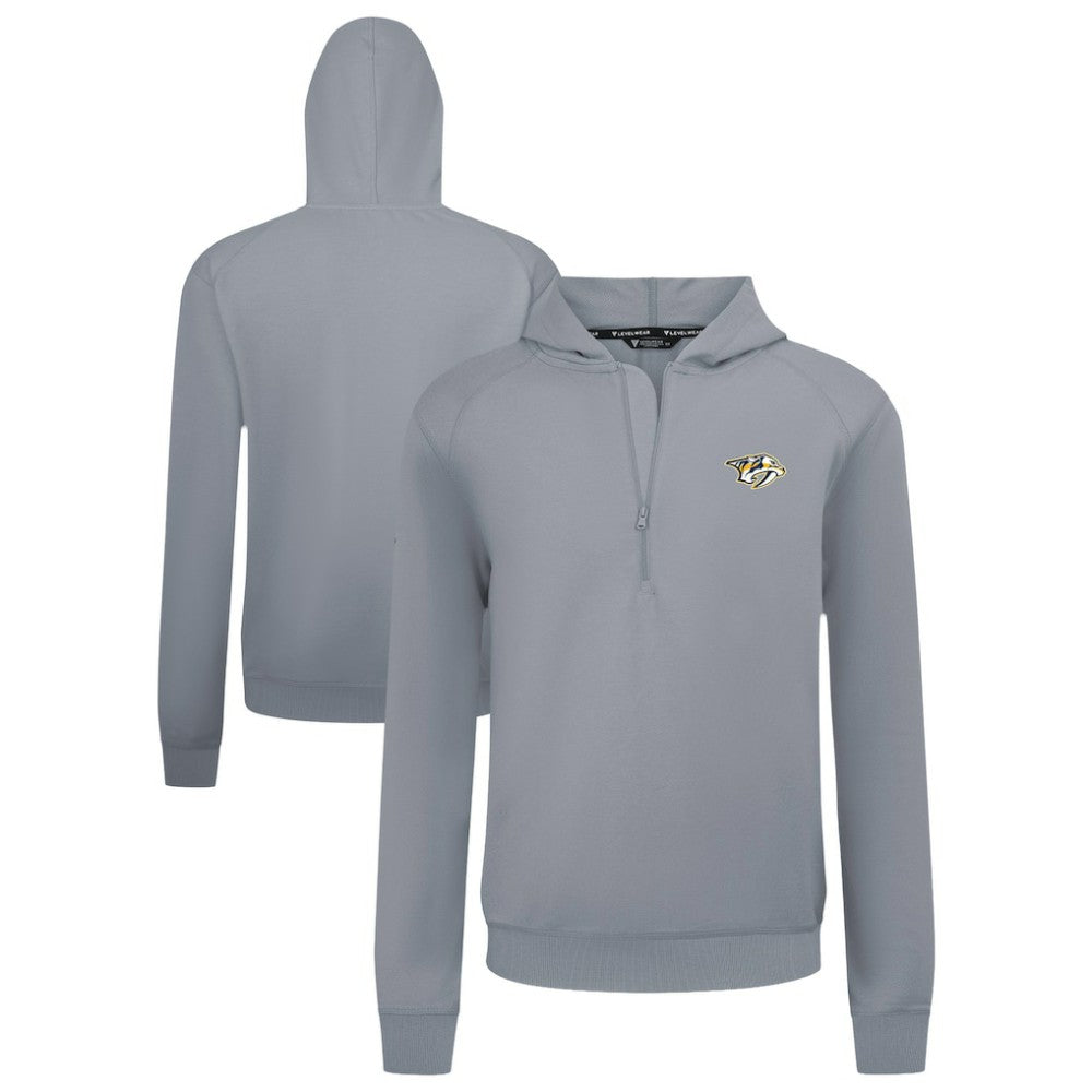 Nashville Predators Levelwear Technic Quarter-Zip Pullover Hoodie - Gray | NHL Clearance