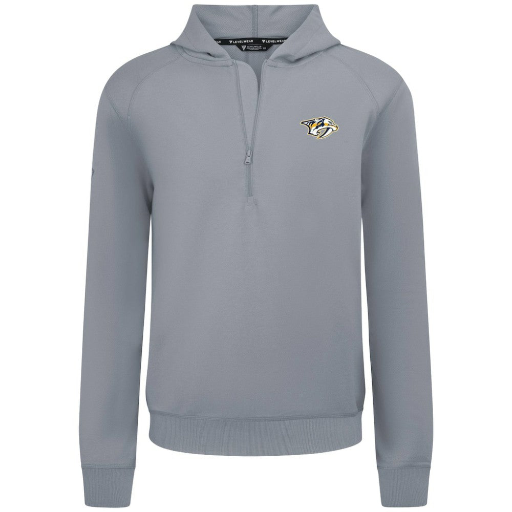 Nashville Predators Levelwear Technic Quarter-Zip Pullover Hoodie - Gray | NHL Clearance