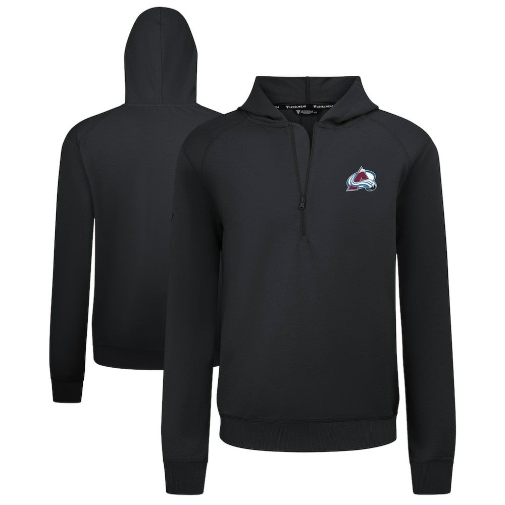 Colorado Avalanche Levelwear Technic Quarter-Zip Pullover Hoodie - Black | NHL Lifestyle