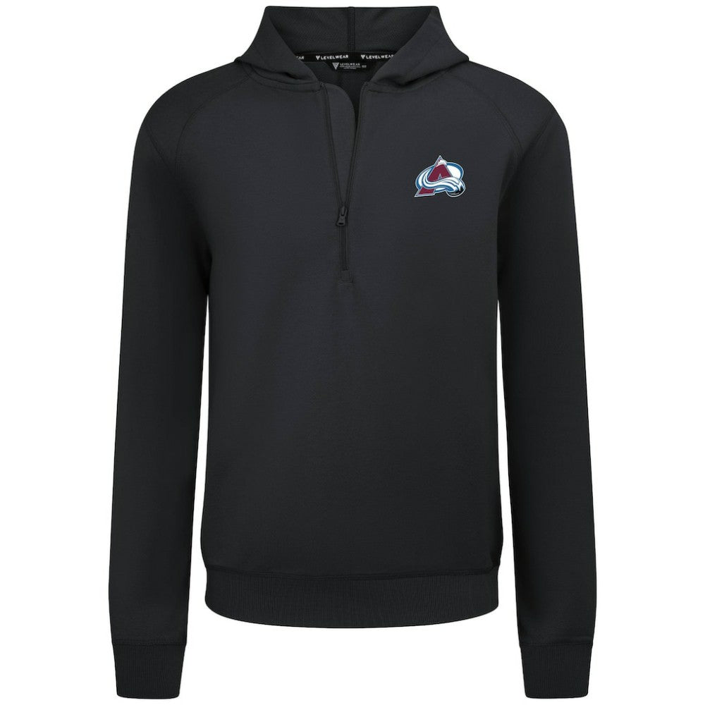 Colorado Avalanche Levelwear Technic Quarter-Zip Pullover Hoodie - Black | NHL Lifestyle