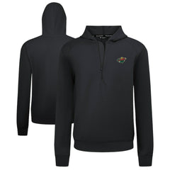 Minnesota Wild Levelwear Technic Quarter-Zip Pullover Hoodie - Black | NHL Clearance