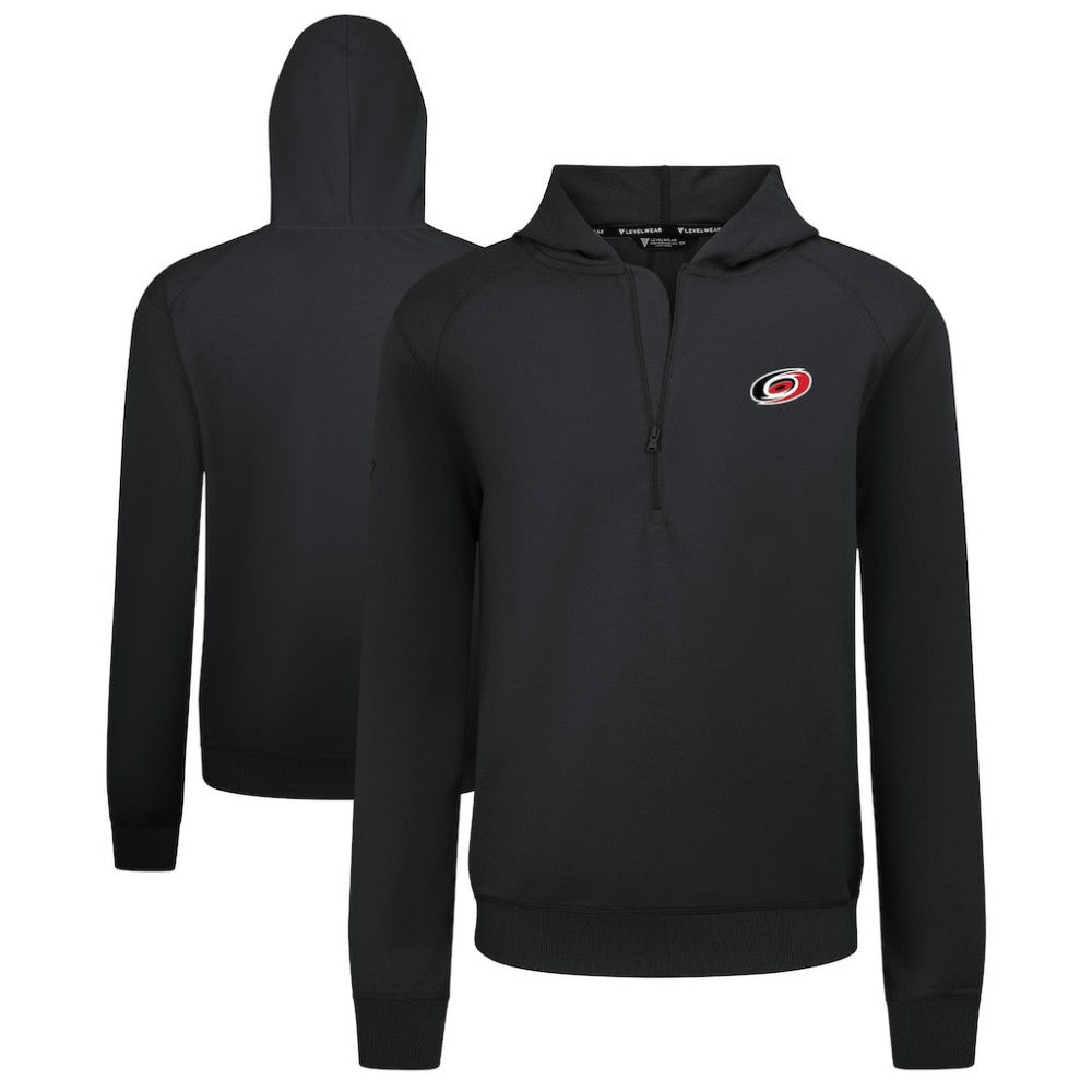 Carolina Hurricanes Levelwear Technic Quarter-Zip Pullover Hoodie - Black | NHL Lifestyle