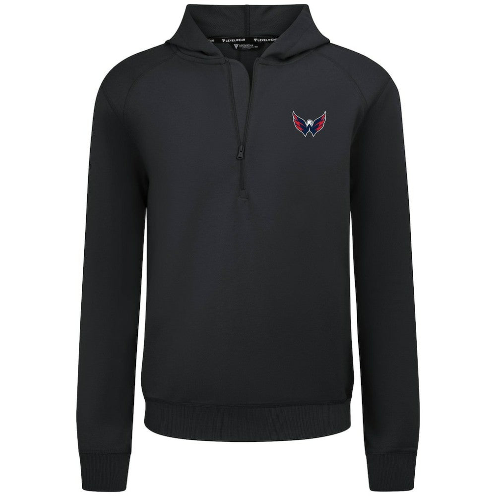 Washington Capitals Levelwear Technic Quarter-Zip Pullover Hoodie - Black | NHL Lifestyle