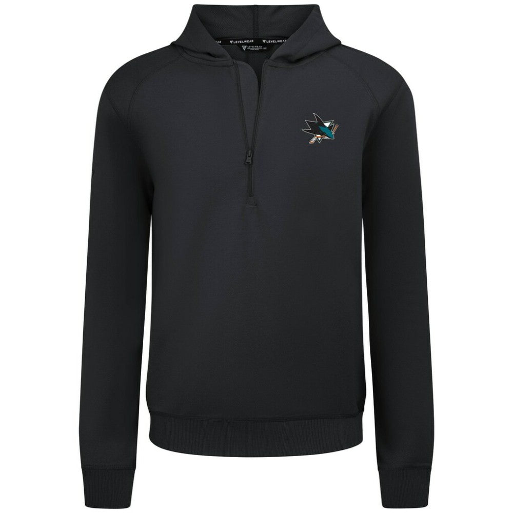 San Jose Sharks Levelwear Technic Quarter-Zip Pullover Hoodie - Black | NHL near me