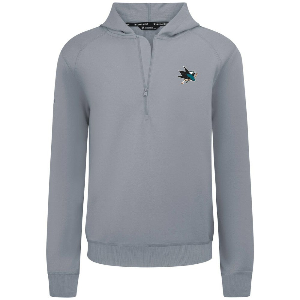 San Jose Sharks Levelwear Technic Quarter-Zip Pullover Hoodie - Gray | NHL near me