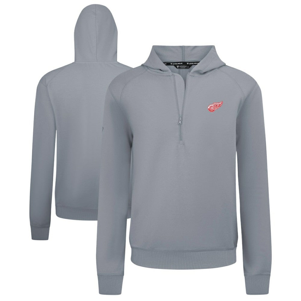 Detroit Red Wings Levelwear Technic Quarter-Zip Pullover Hoodie - Gray | NHL on sale