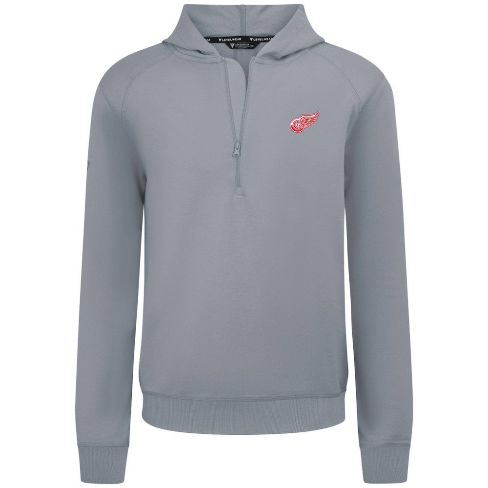 Detroit Red Wings Levelwear Technic Quarter-Zip Pullover Hoodie - Gray | NHL on sale
