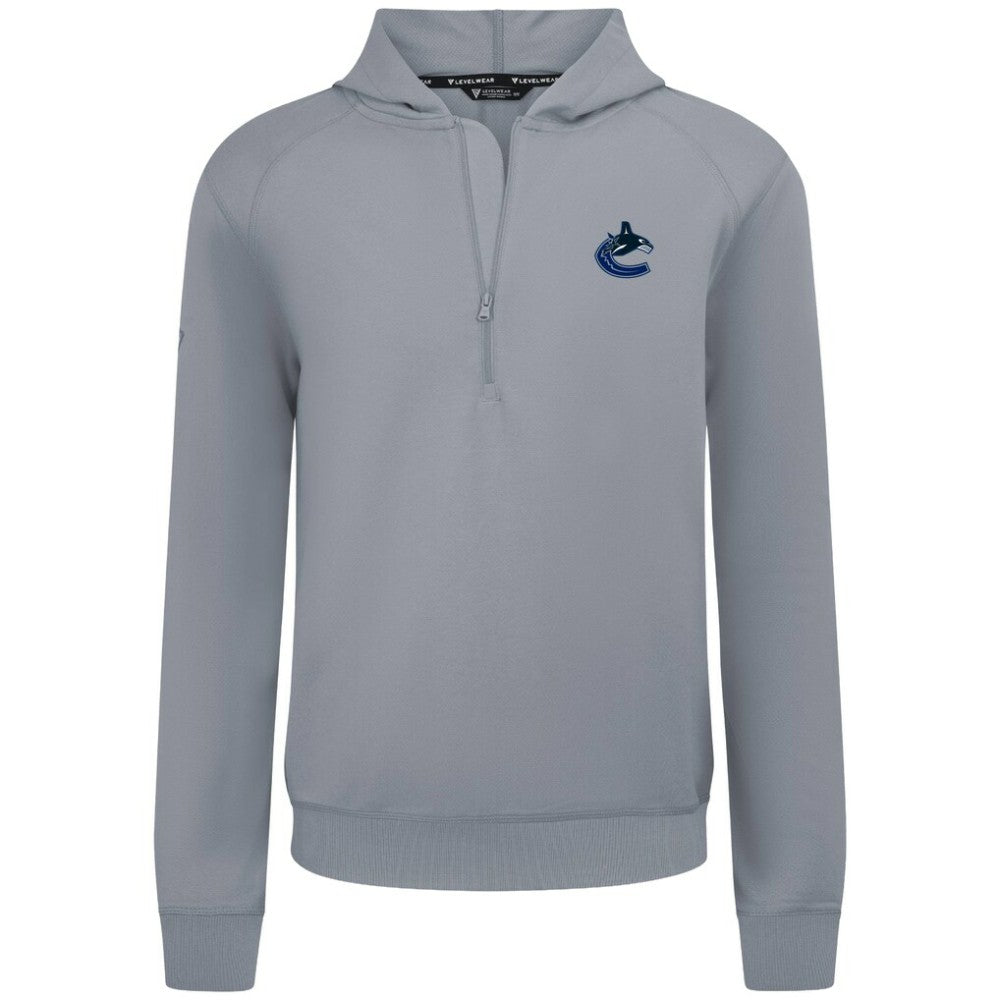 Vancouver Canucks Levelwear Technic Quarter-Zip Pullover Hoodie - Gray | NHL discount