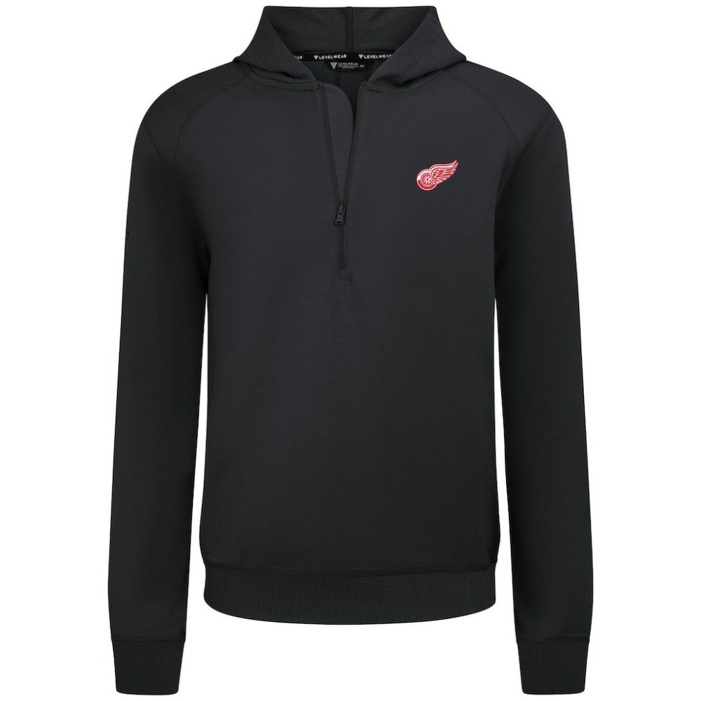 Detroit Red Wings Levelwear Technic Quarter-Zip Pullover Hoodie - Black | NHL discount